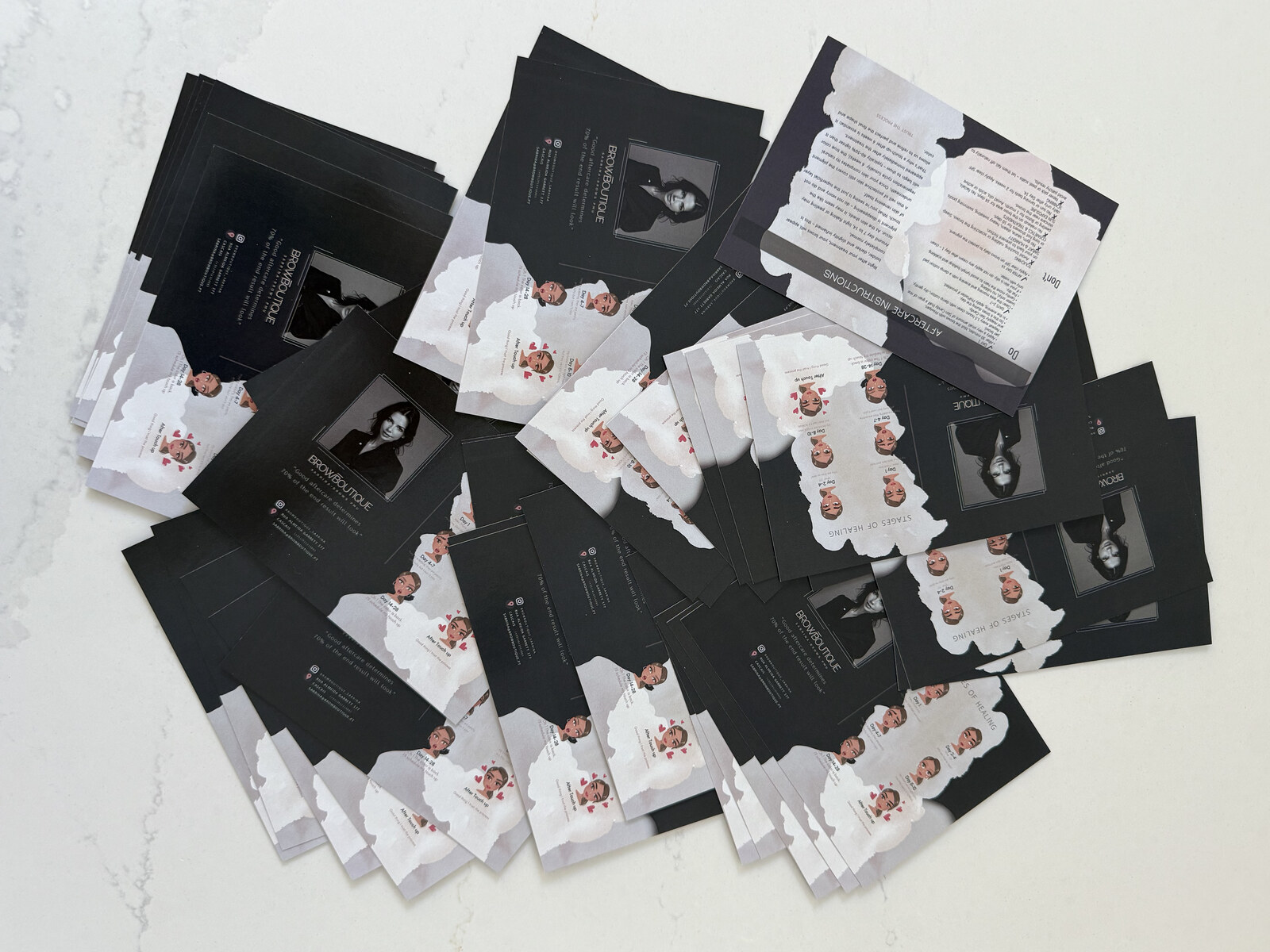 Browboutique aftercare instructions card
