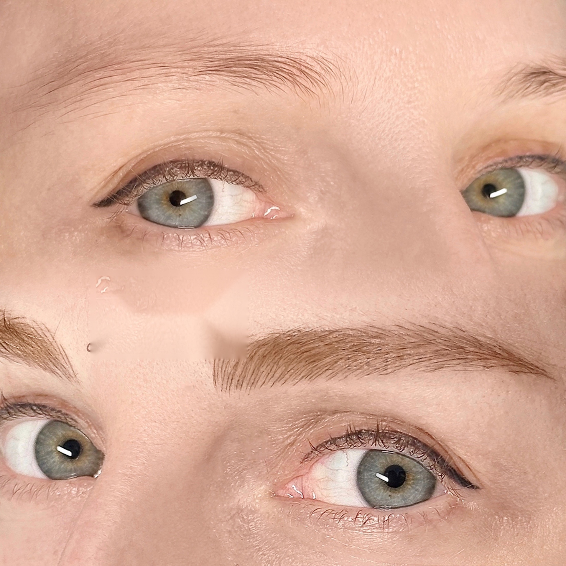 Healed PhiBrows before and after blue eyes Cascais — Browboutique