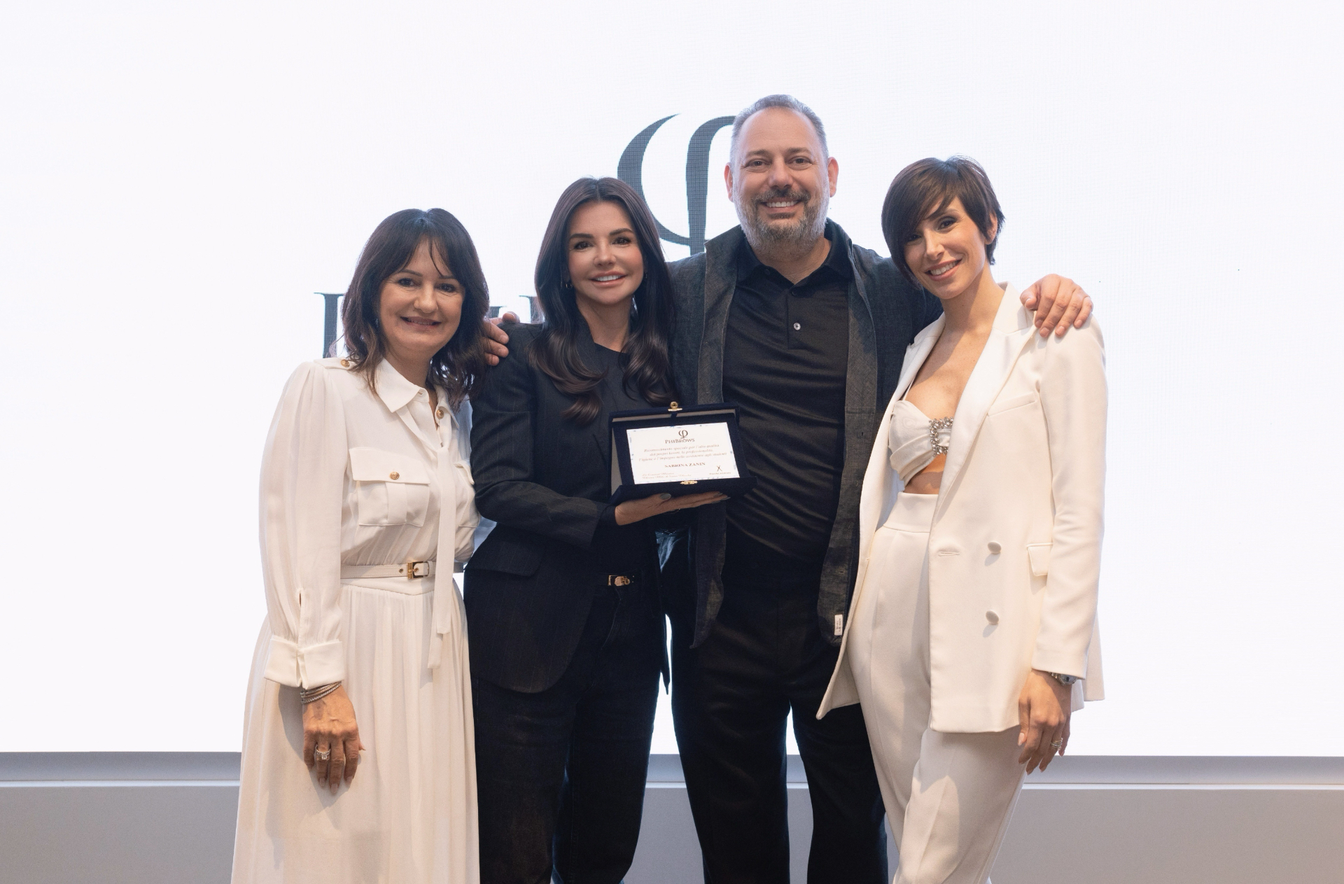 Sabrina Zanin with Branko Babić Phi Academy founder — PhiAwards 2024 Lisbon brow specialist